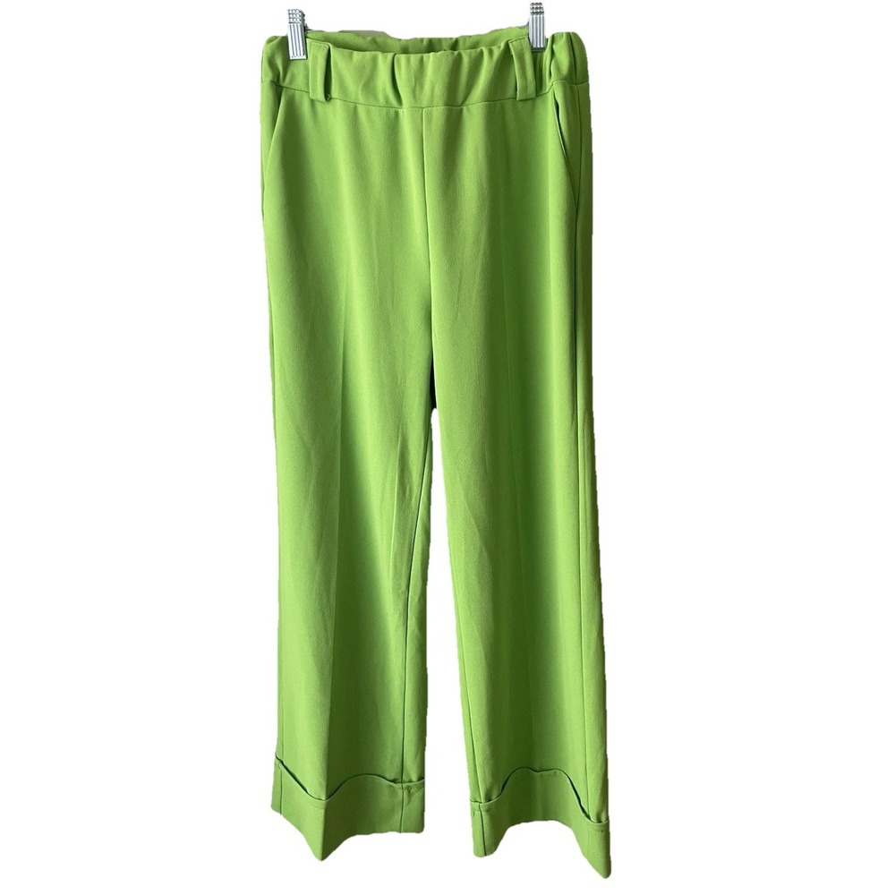 NWT New G.J Italy Boutique Women's Dress Pants Green Streetwear Cuffed XL ART512